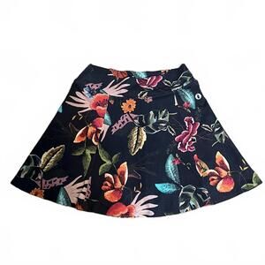 Dona Jo Women's Colorful Sporty Shakira Floral Built in Shorts Skirt Medium